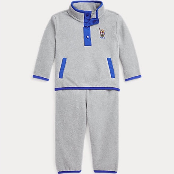 NWT Polo Bear Fleece Pullover & Pant Set - Picture 1 of 6